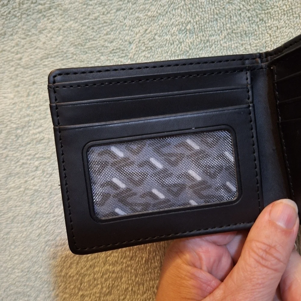 Fila Mens Black Gray Billfold Wallet
